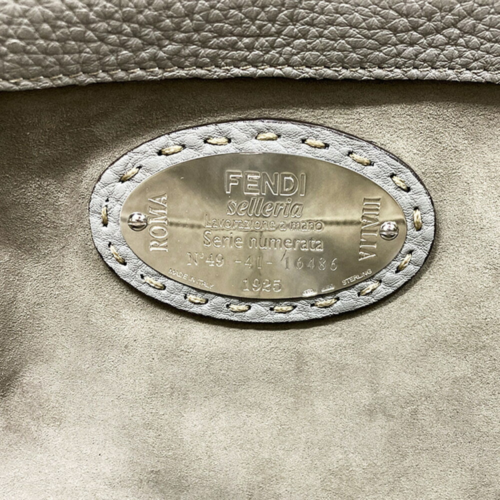 FENDI Gray Leather Shoulder Bag - Picture 10 of 10